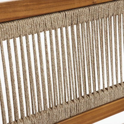 RetailsSup 2-Piece Outdoor Armchair Set – Acacia Wood Frame with Rope Backrest