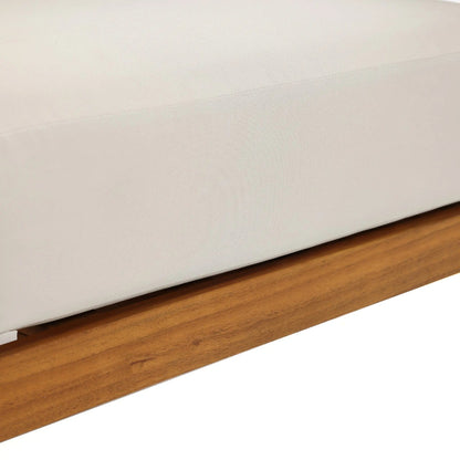 RetailsSup 4-Piece Outdoor Conversation Set – Acacia Wood, Loveseat, 2 Armchairs, Coffee Table