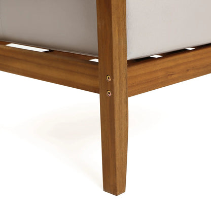 RetailsSup 4-Piece Outdoor Conversation Set – Acacia Wood, Loveseat, 2 Armchairs, Coffee Table