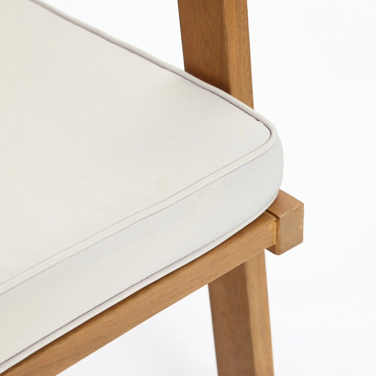 RetailsSup 4-Piece Outdoor Patio Seating Set – Acacia Wood Frame, Rope Backrests, Loveseat, 2 Armchairs, Coffee Table