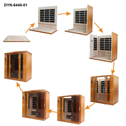 Retails- Dynamic "Bergamo" 4-person Low EMF FAR Infrared Sauna DYN-6440-01