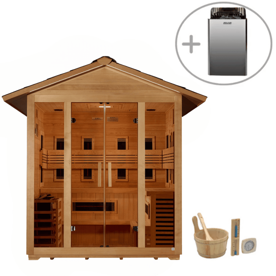 Retails- Golden Designs "Gargellen" 5 Person Hybrid Outdoor Sauna GDI-8125-01