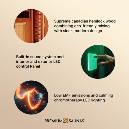 Retails- Dynamic "Gracia" 1-2-person Low EMF FAR Infrared Sauna DYN-6119-01