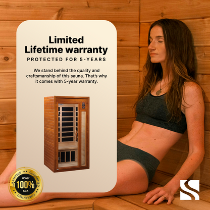 Retails- Dynamic "Gracia" 1-2-person Low EMF FAR Infrared Sauna DYN-6119-01