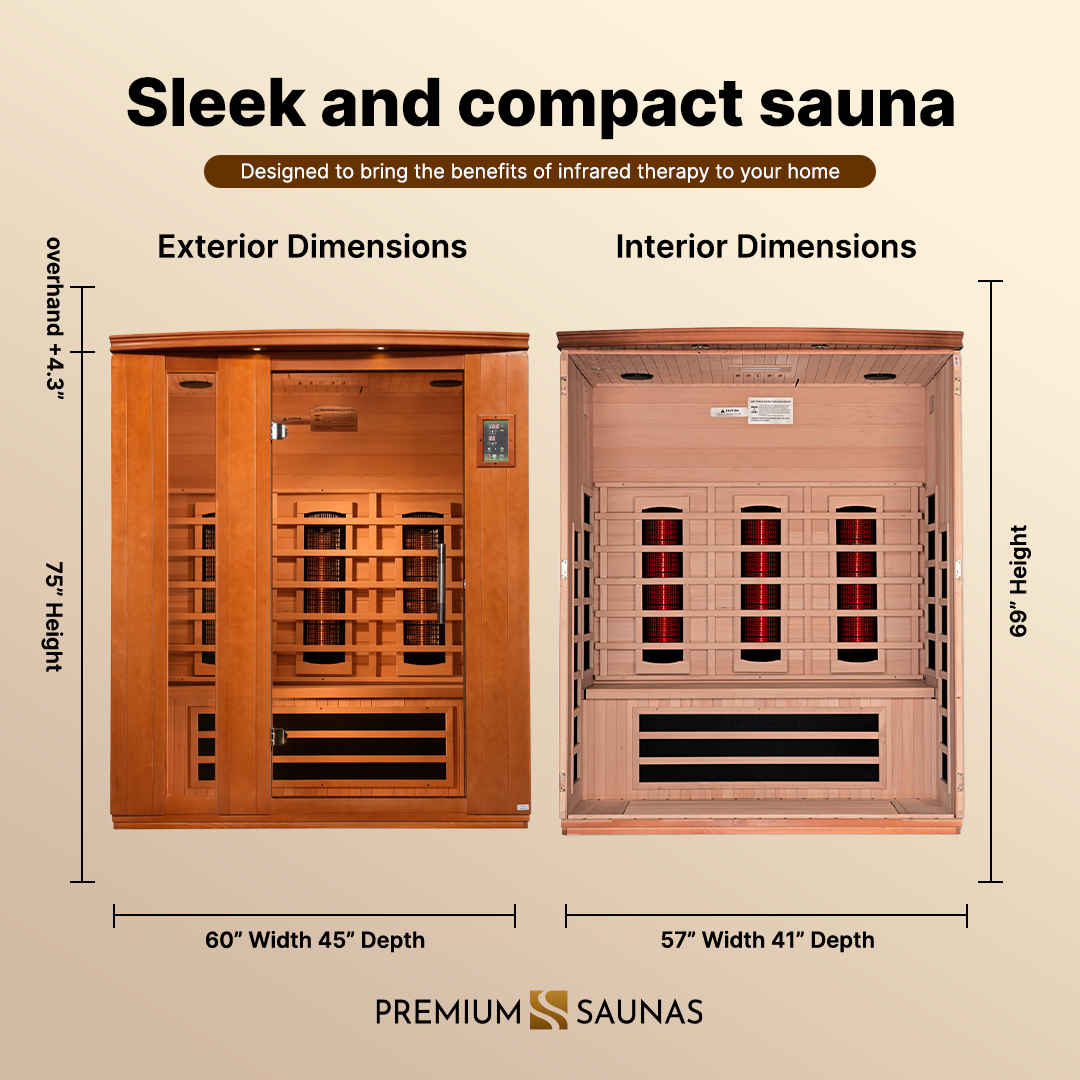 Retails- Dynamic "Lugano" 3-person Low EMF FAR Infrared Sauna DYN-6336-02