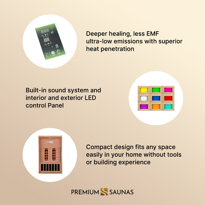 Retails- Dynamic "Santiago" 2-person Full Spectrum Near Zero EMF FAR Infrared Sauna DYN-6209-03 FS