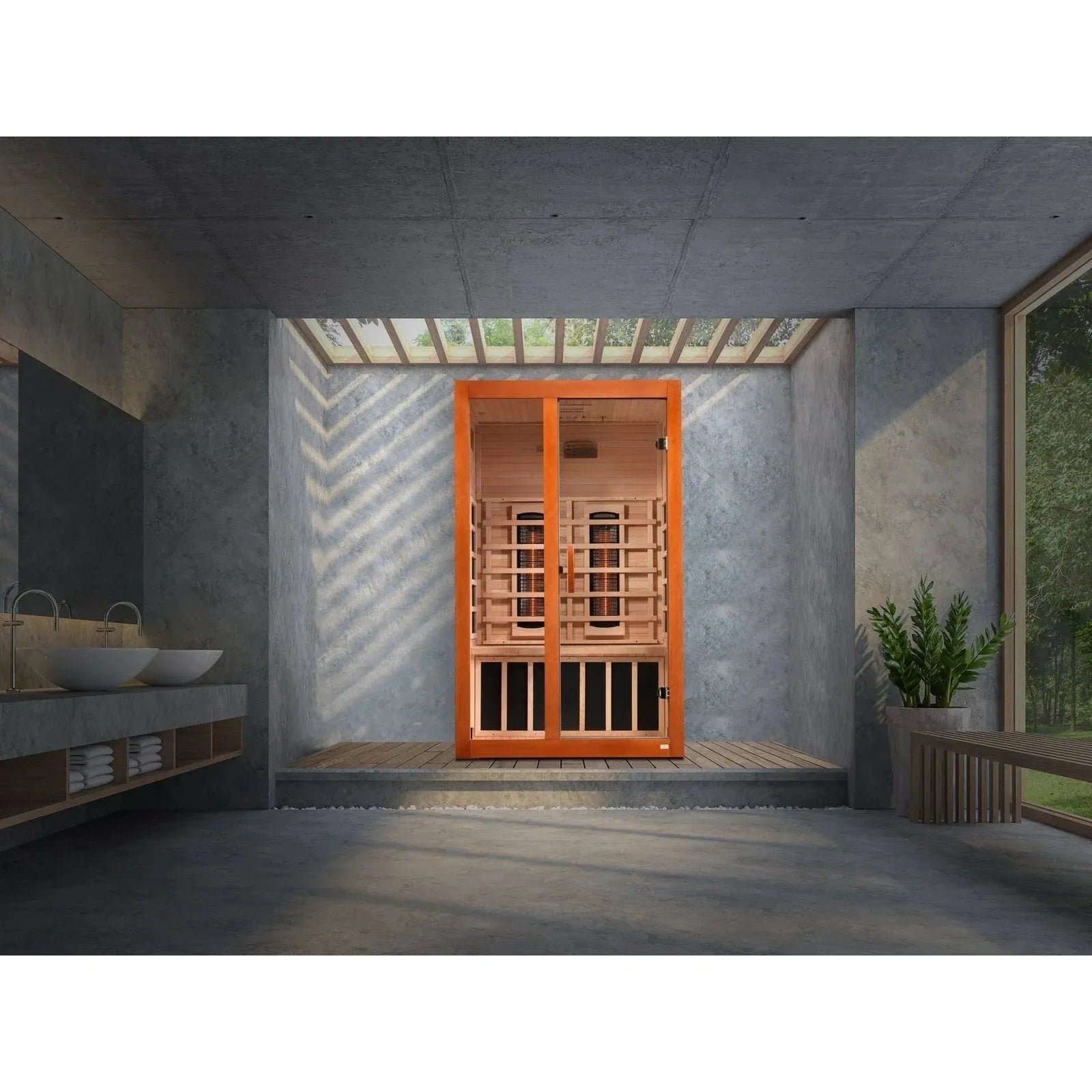 Retails- Dynamic "Santiago" 2-person Full Spectrum Near Zero EMF FAR Infrared Sauna DYN-6209-03 FS