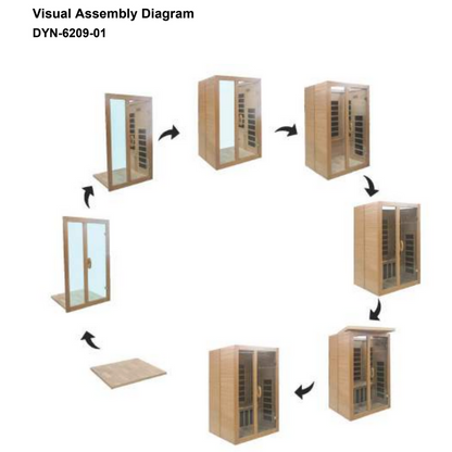 Retails- Dynamic "Santiago" 2-person Low EMF FAR Infrared Sauna DYN-6209-01