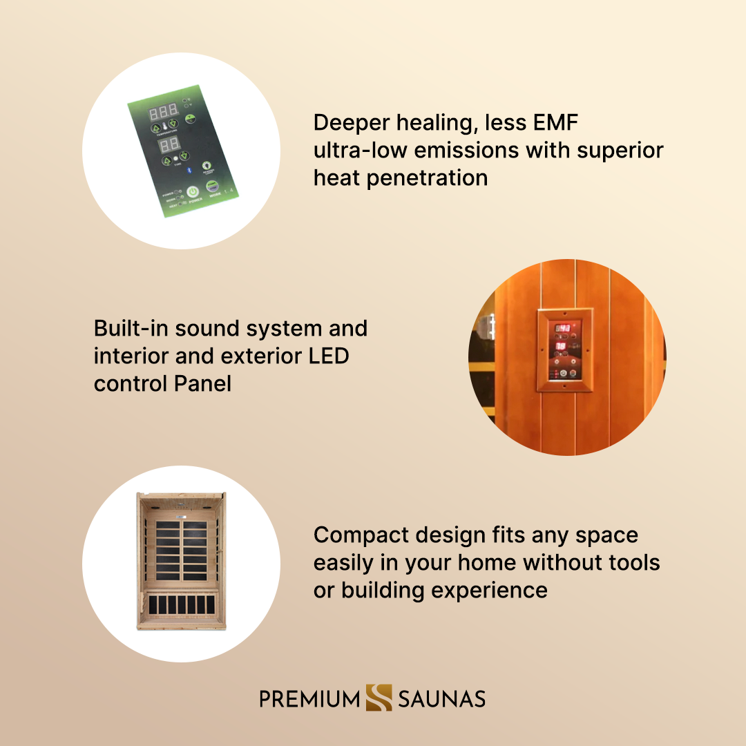 Retails- Dynamic "Venice" 2-person Low EMF FAR Infrared Sauna DYN-6210-01