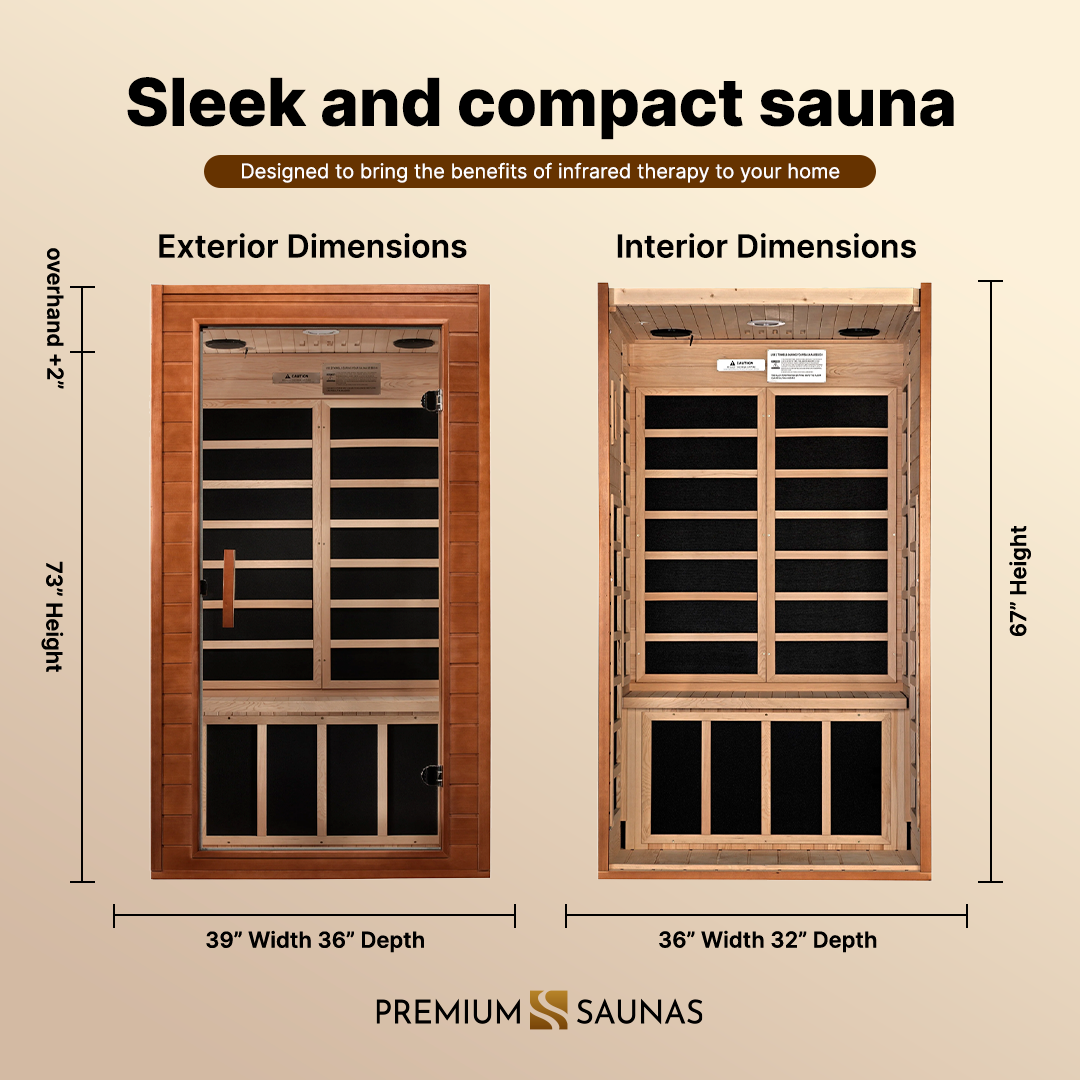 Retails- Dynamic Avila Elite 1-2-person Ultra Low EMF FAR Infrared Sauna - DYN-6103-01 Elite