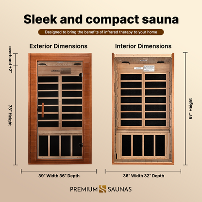 Retails- Dynamic Avila Elite 1-2-person Ultra Low EMF FAR Infrared Sauna - DYN-6103-01 Elite