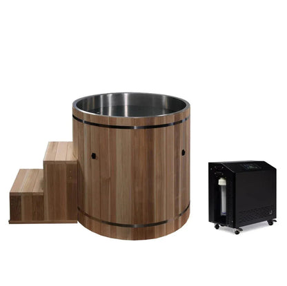 Retails- Dynamic Cold Therapy Stainless Steel Plunge Tub with Pacific Cedar