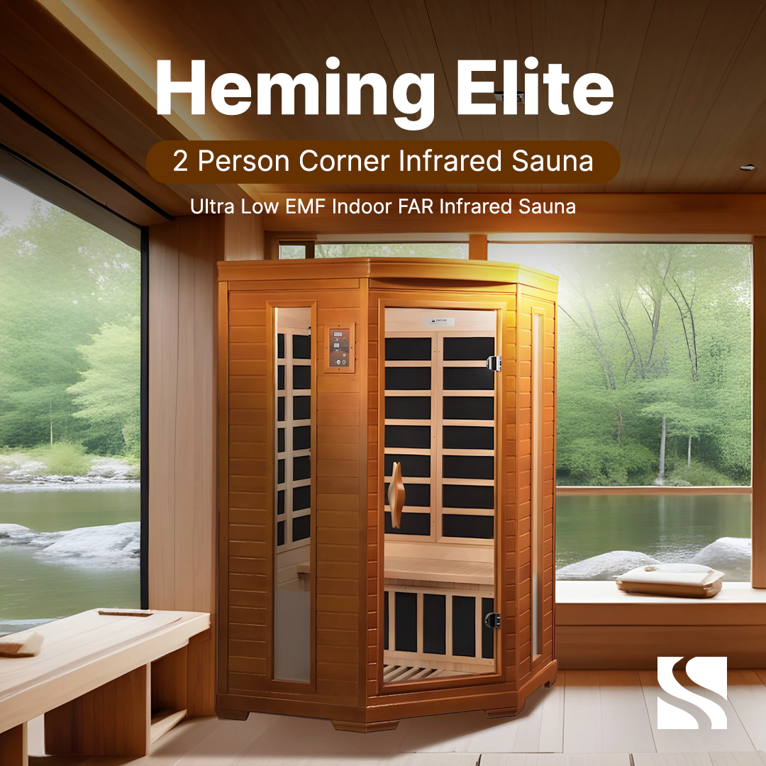 Retails- Dynamic Heming Elite 2-person Corner Ultra Low EMF FAR Infrared Sauna - DYN-6225-02 Elite