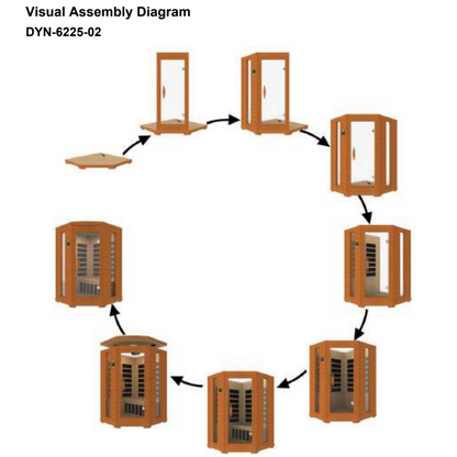 Retails- Dynamic Heming Elite 2-person Corner Ultra Low EMF FAR Infrared Sauna - DYN-6225-02 Elite