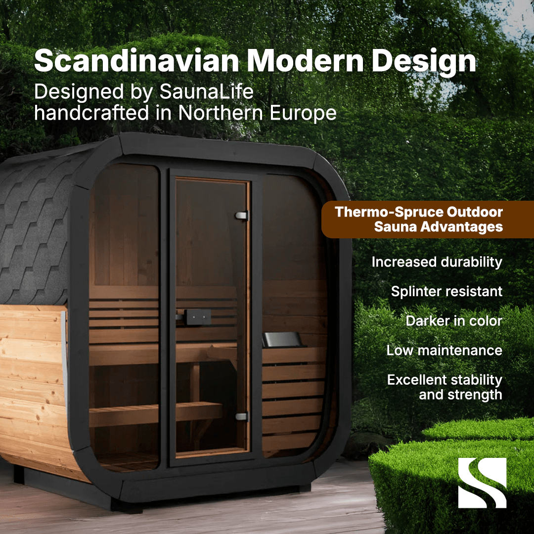Retails- SaunaLife Model CL4G 3 Person Cube Series Outdoor Sauna Kit