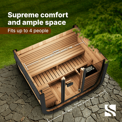 Retails- SaunaLife Model CL5G 4 Person Cube Series Outdoor Sauna Kit