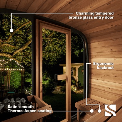 Retails- SaunaLife Model CL5G 4 Person Cube Series Outdoor Sauna Kit