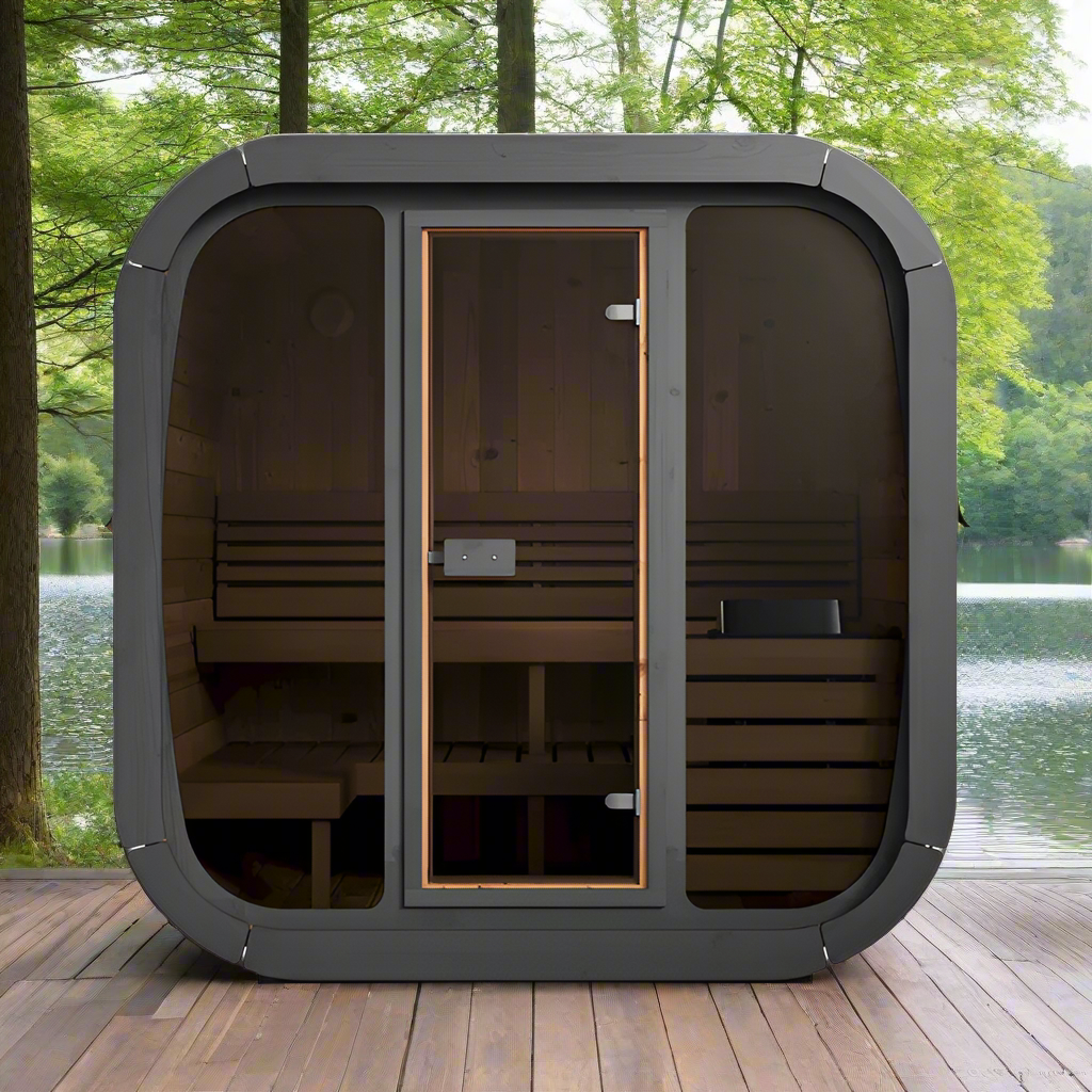 Retails- SaunaLife Model CL5G 4 Person Cube Series Outdoor Sauna Kit