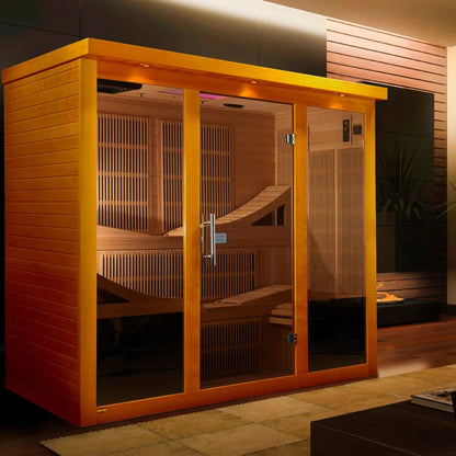 Retails- Dynamic Monaco 6-person Ultra Low EMF FAR Infrared Sauna - DYN-6996-01 Elite