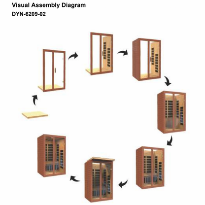 Retails- Dynamic Santiago Elite 2-person Ultra Low EMF FAR Infrared Sauna - DYN-6209-02 Elite