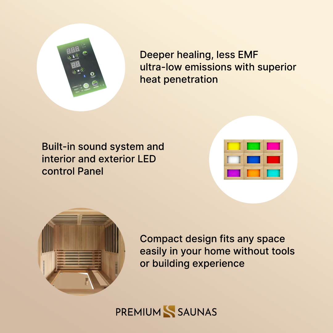 Retails- Dynamic "Barcelona" 1-2-person Low EMF FAR Infrared Sauna DYN-6106-01