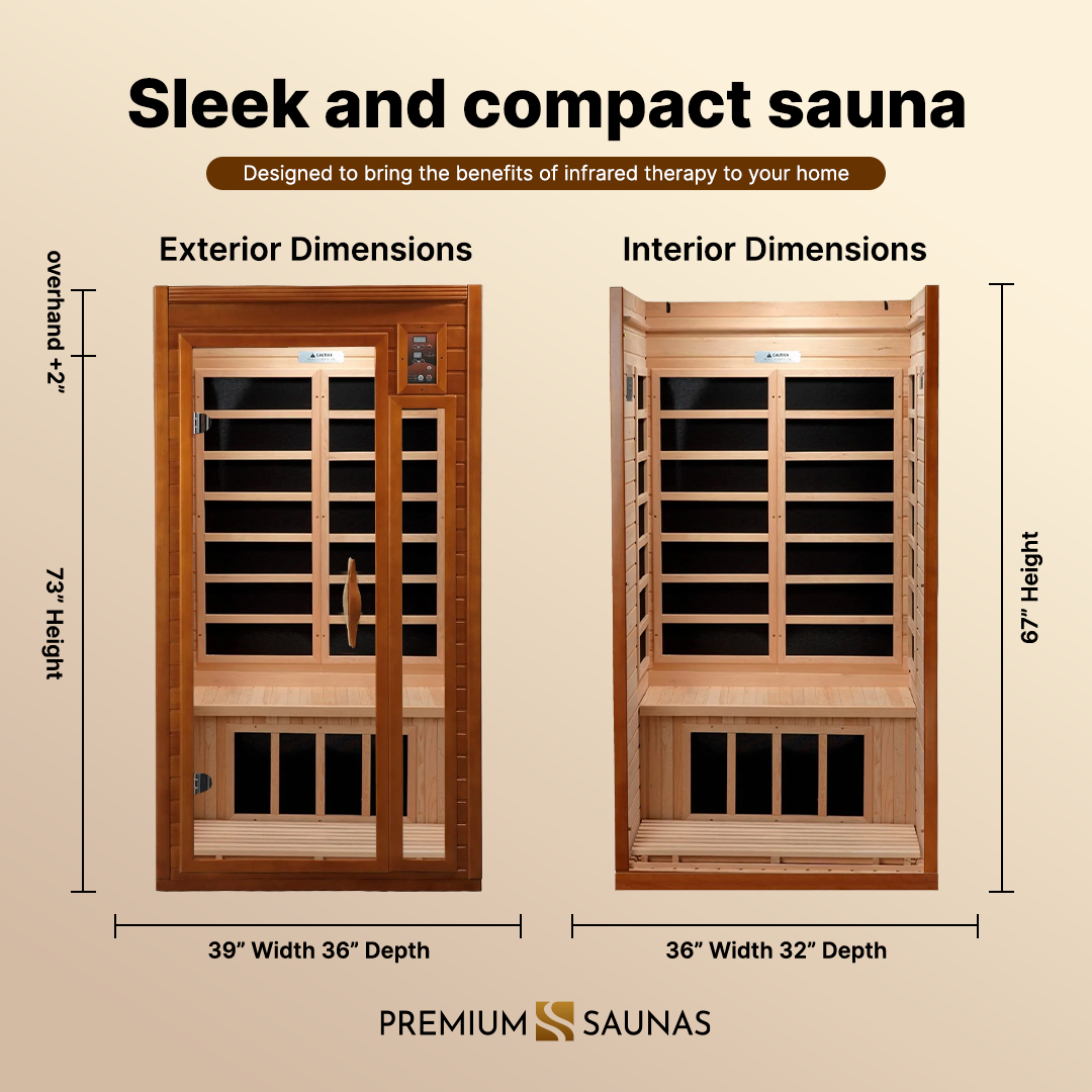 Retails- Dynamic "Barcelona" 1-2-person Low EMF FAR Infrared Sauna DYN-6106-01