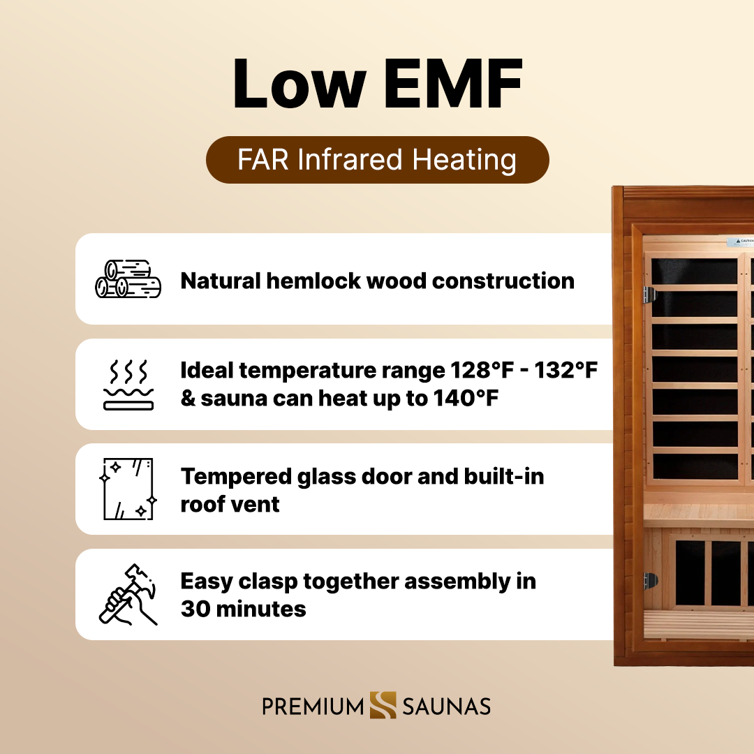 Retails- Dynamic "Barcelona" 1-2-person Low EMF FAR Infrared Sauna DYN-6106-01