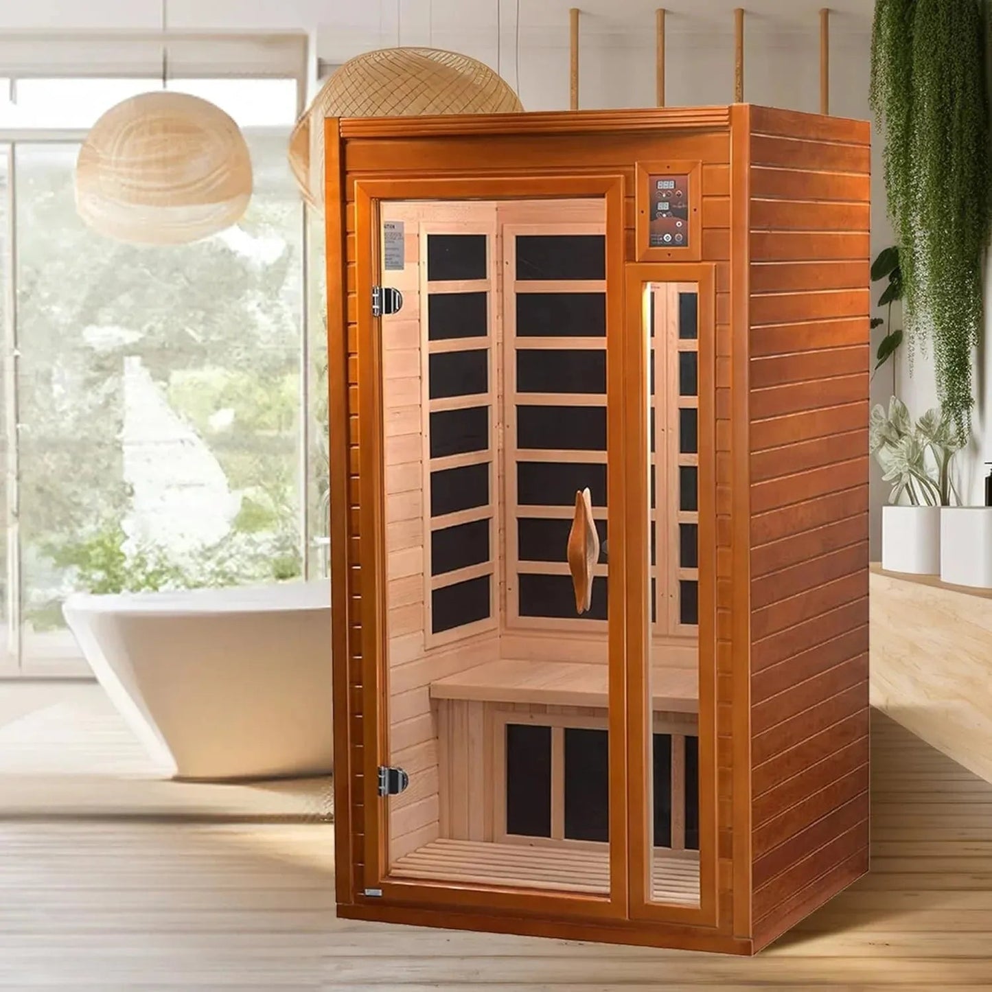 Retails- Dynamic "Barcelona" 1-2-person Low EMF FAR Infrared Sauna DYN-6106-01