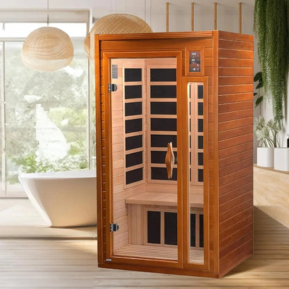 Retails- Dynamic "Barcelona" 1-2-person Low EMF FAR Infrared Sauna DYN-6106-01